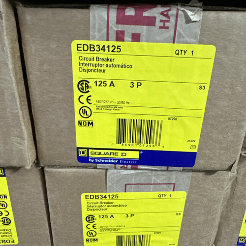 Square D Edb34125 Circuit Breaker New In Box
