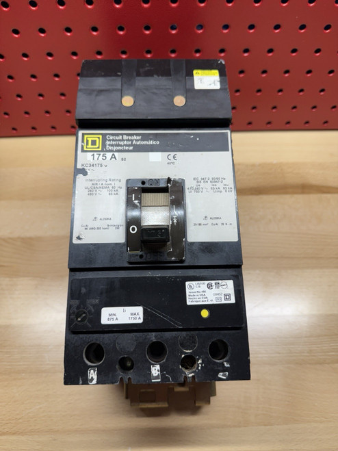 Used Square D KC34175 175amp 3pole 480volt Circuit Breaker - Product Image
