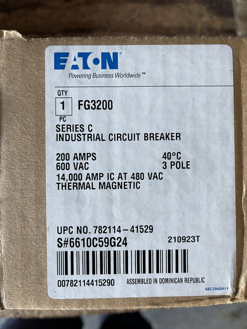 New EATON FG3200 200A Circuit Breaker - Product Image