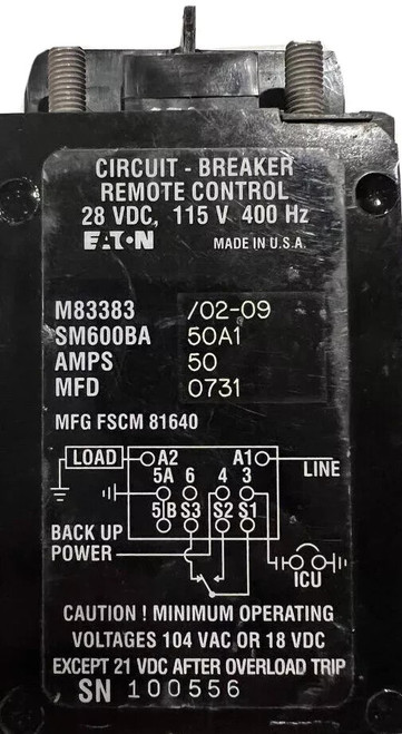Used Eaton M8338302-09 Circuit Breaker CIRCUIT BREAKER M833830210 60AMP RCCB Used - Product Image