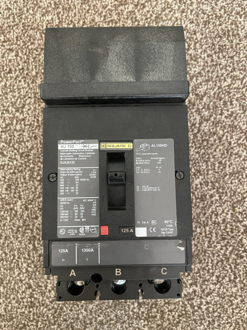 Refurbished Square HJA36125 125 Amp 3 Pole Circuit Breaker - Product Image