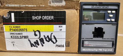 Used GENERAL ELECTRIC MICRO VERSATRIP K3326SPMR PM TRIP UNIT - Product Image