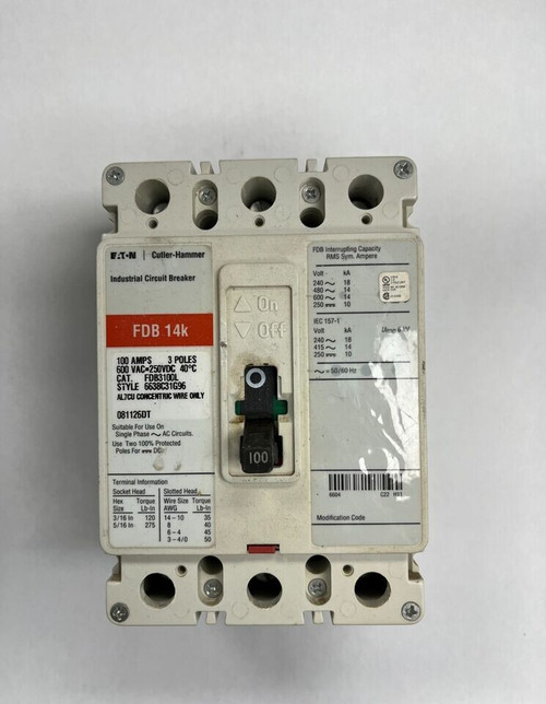 Used Eaton FDB3100L Molded Case Circuit Breaker - Product Image