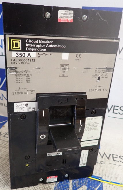 Refurbished Square D Circuit Breaker LAL363501212 LA11212 AUX 3 Pole 350 amp 600v LAL363501212, LAL36350 - Product Image