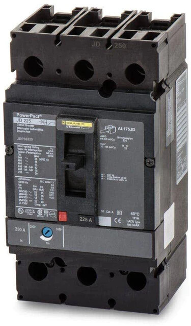 Used Square D JDP36225 3p 225a 600v Circuit Breaker Used - Product Image