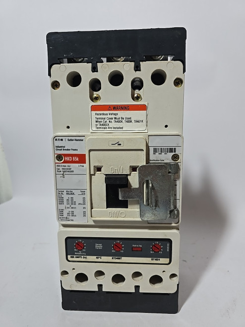 Used Eaton Cutler-Hammer HKD3400F 400A Circuit Breaker Kt3400t - Product Image