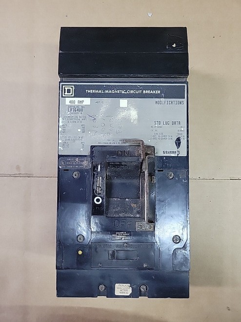 Used LA36400 Square D 400 Amp Circuit Breaker 600V - Product Image