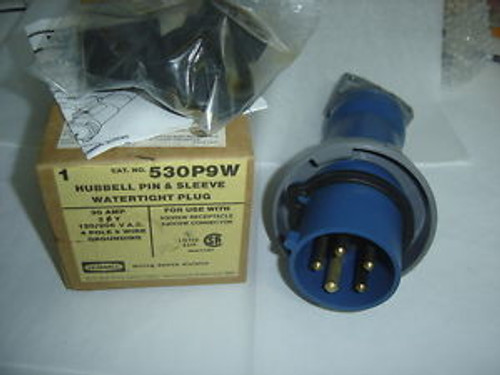 Hubbell 530P9W Watertight Plug 30A 120/208Vac 4 Pole 5 Wire Hbl530P9W