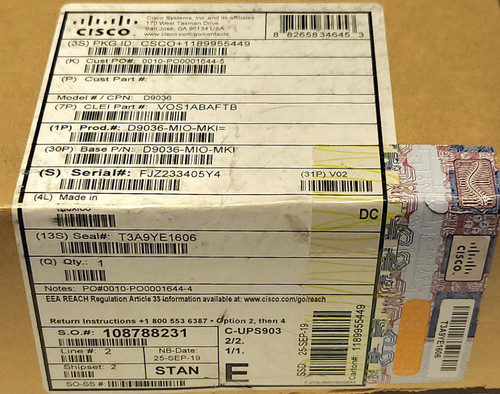 New CISCO D9036 MIO MKI Modular Input Output Module VOS1ABAFTB MIO28 4030509 01 - Product Image
