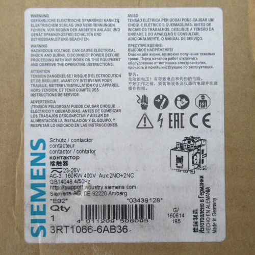 New 1PCS 3RT1066-6AB36 New original Siemens 3RT1 066-6AB36 Fast delivery - Product Image