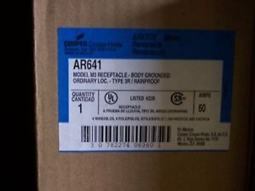 Crouse Hinds Ar641 60 Amp Arktite Receptacle  4W 4P New Ar6044 Cdr6044
