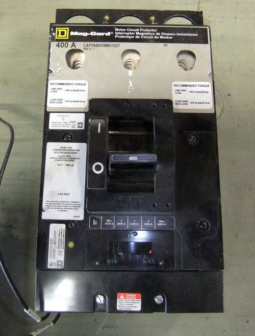 Used Square D 400A Circuit Breaker LAP3640032MV1027 - Product Image