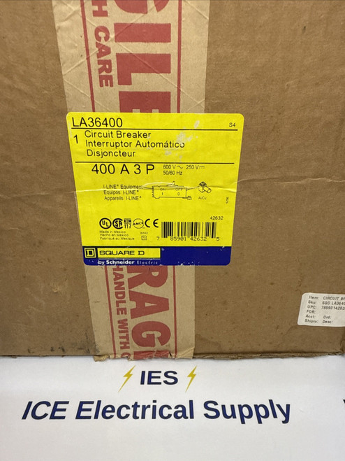 New SQUARE D LA36400 400A 3P Circuit breaker - Product Image