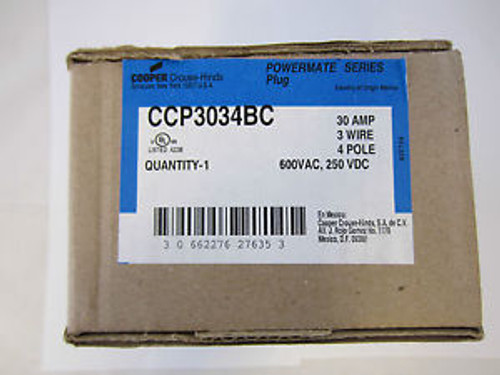 Crouse Hinds Ccp3034Bc New Style Replaces Apj3485 30 Amp Plug  3W 4P Acp3034Bc =