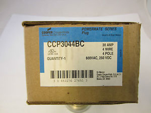 Crouse Hinds Ccp3044Bc New Style  Replaces Apj3475 30 Amp  Plug  4W 4P