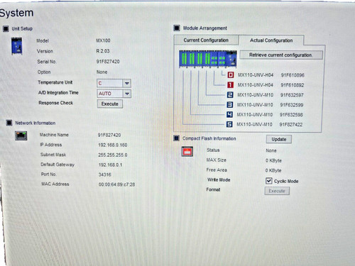 Used Yokogawa MX110-UNV-M10 S1 Analog Input Unit DAQ TESTED Fast Shipping - Product Image