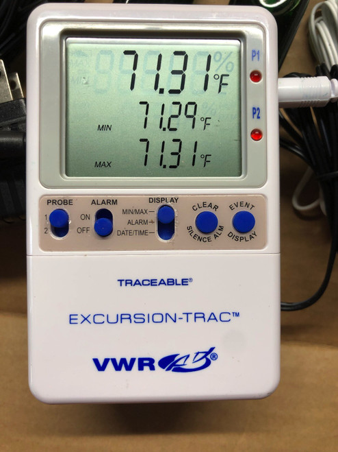 Used VWR Excursion-Trac Temperature Datalogging RefrigeratorFreezer wAlarm 10048-682 - Product Image