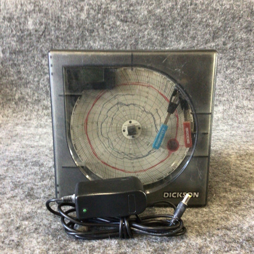 Used Dickson TH6P2 Temperature and Humidity Circular Chart Recorder with Power Supply - Product Image