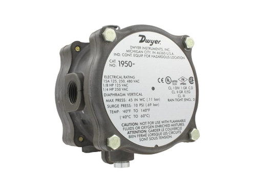 New Dwyer 1950-20-2F - Differential Pressure Switch, Explosion-Proof, Range 4-20 WC - Product Image