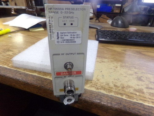 Used HP 70600A Preselection Module. Range 0 - 22GHz Pulled from 70000 System. - Product Image