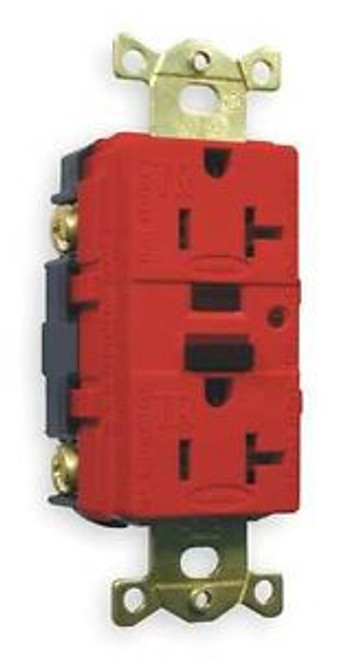 Hubbell Wiring Device-Kellems Gfr5362Rtr Gfci Receptacle, 20A, Industrial, Red