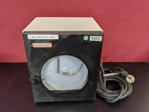 Used Revco 6383-6A FS Seven Day Temperature 6 Circular Chart Recorder with Probe - Product Image