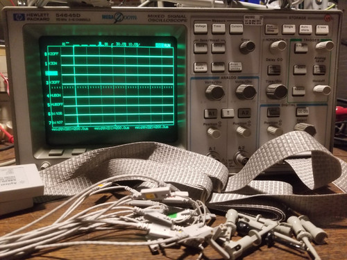 Refurbished HP54645D Mixed Signal Oscilloscope MSO COMPLETE WITH PROBES. 100MHz 2Ch16 data - Product Image