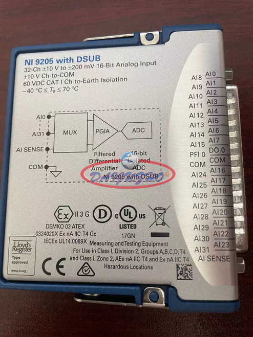 Used NATIONAL INSTRUMENTS NI 9205 779357-01 32 CH 16-BIT ANALOG INPUT USED D-Sub  - Product Image