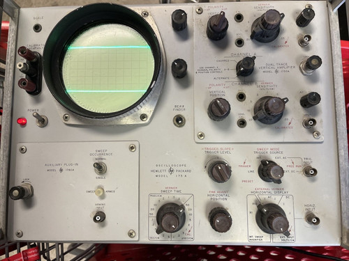 Used Hewlett-Packard HP Model 175A 2-Channel 50MHz Oscilloscope w Aux plug-in 1780A - Product Image