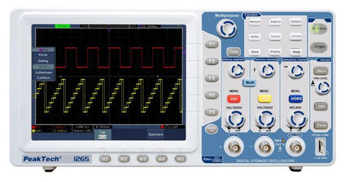 New Peaktech P1265 Digital Storage Oscilloscope 30MHz 2-Channel 250 MSas DSO - Product Image