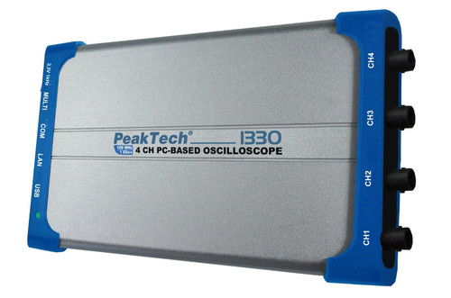 New Peaktech P1330 Oscilloscope 100MHz 4 Channel 500 MSas USB LAN PC Based - Product Image