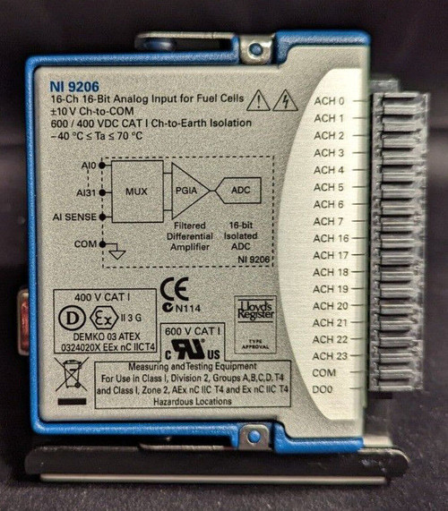 Used NI 9206 ANALOG INPUT AI FUEL CELL 16-CHANNEL 16-BIT NATIONAL INSTRUMENTS - Product Image