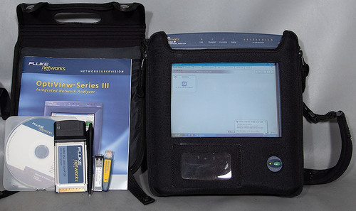 Used Fluke OptiView III Pro Gigabit Network AnalyzerTester wSFP, WiFi, Battery - Product Image