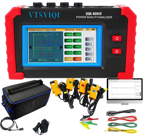 New 3 Phase Power Quality Analyzer with Current 10mA10.0A Phasor Diagram Display - Product Image