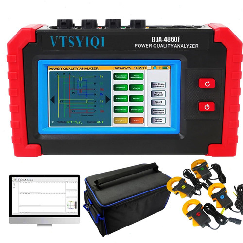 New 3 Phase Power Quality Analyzer with 0.10A100A Total Harmonic Distortion THD - Product Image
