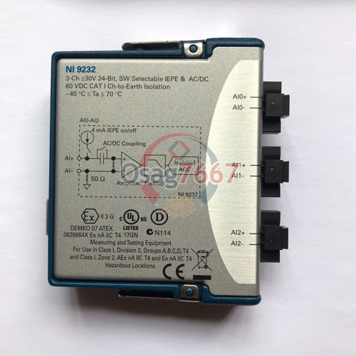 Used ONE NI-9232 NI 9232 C Series Sound and Vibration Input Module USED  - Product Image