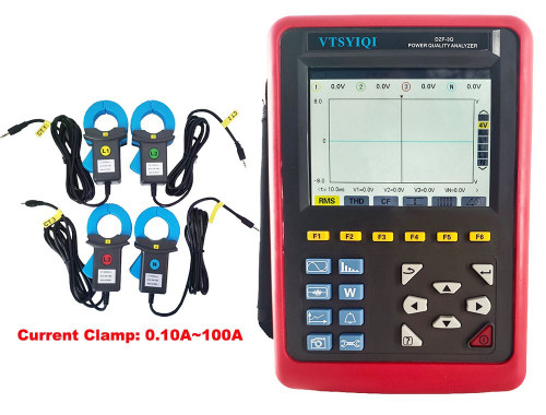 New Power Quality Analyzer 3 Phase Power Energy Meter Current Clamp Range 0.10A100A 202308311500 - Product Image