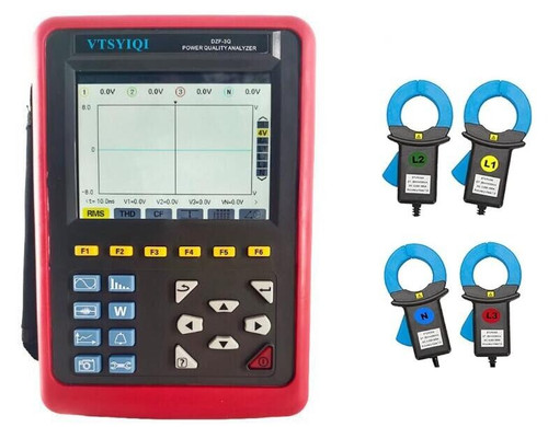 New 3 Phase Energy Quality Meter Power Quality Analyzer with 4 100A Current Clamps DZF-3Q-100A - Product Image
