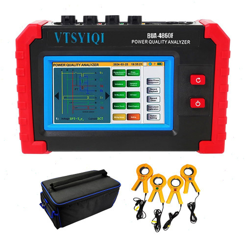 New Power Quality Analyzer with Current Clamp Range 1.01000A Phasor Diagram Display - Product Image