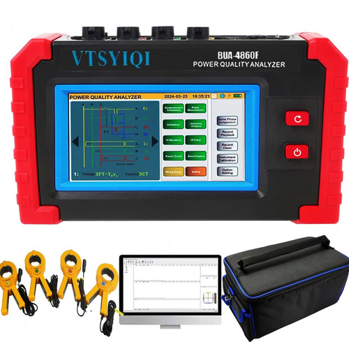 New 3 Phase Power Quality Analyzer with Current Clamp Range 1.0A1000A CT Size ?50mm - Product Image