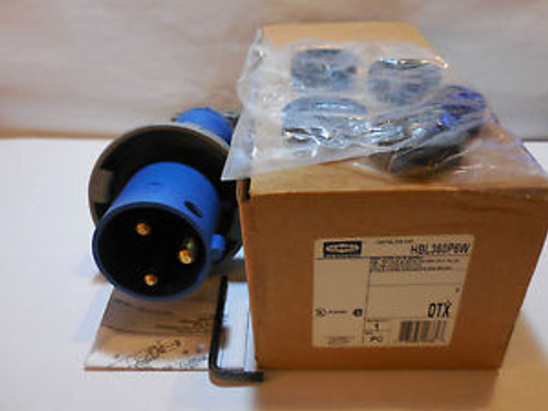Hubbell Hbl360P6W 60 Amp 250 Volt 2 Pole 3 Wire Plug 360P6W Pin & Sleeve New