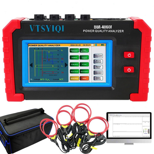 New 3 Phase Power Quality Analyzer with Current Clamp Range 10A6000A USB Interface - Product Image