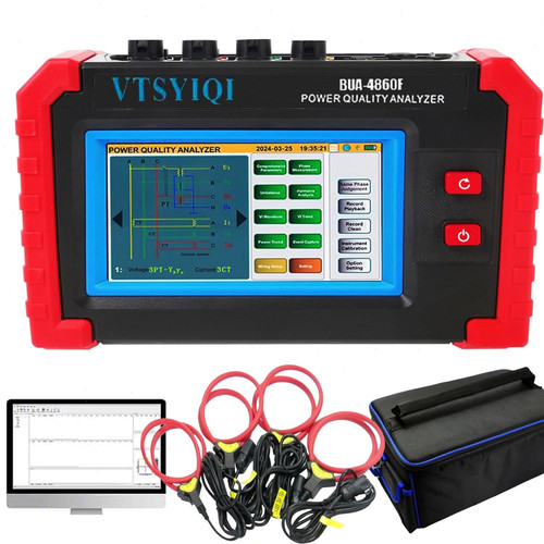 New 3 Phase Power Quality Analyzer with Current Range 10A6000A and Screenshot Save - Product Image