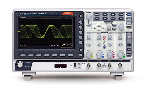 New GW Instek MSO-2104EA Digital Storage Oscilloscope 4CH 100MHz 16CH LogicAnalyzer - Product Image