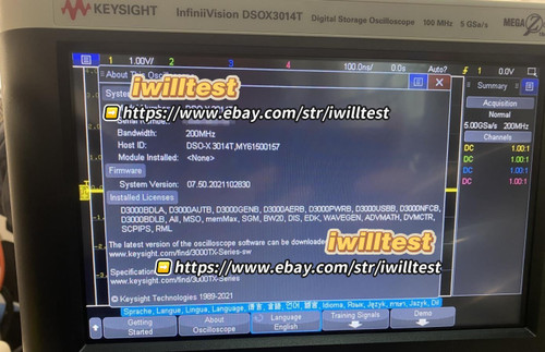 Used Keysight DSOX3014T digital storage oscilloscope100MHz 4 ch 5GSas.. IW DSOX3104T - Product Image