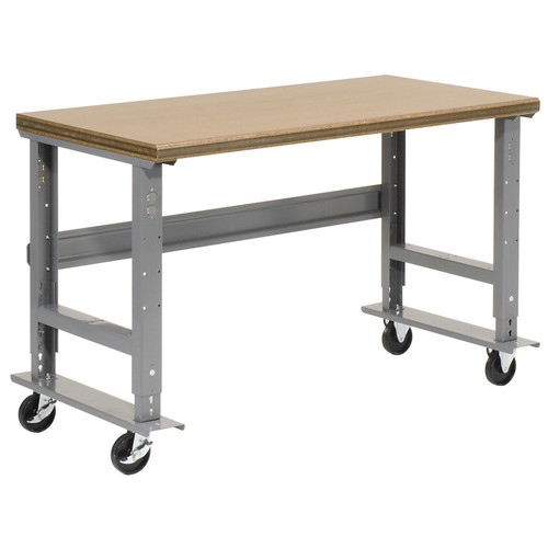 New Mobile Adjustable Height Workbench Shop Safety Edge 72W x 36D Gray 183986A - Product Image