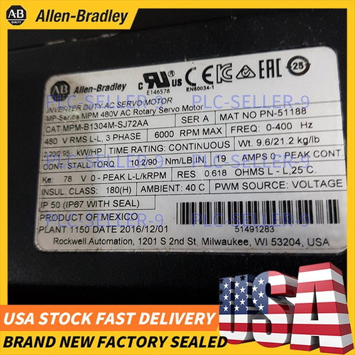New Allen Bradley MPM-B1304M-MJ72AA Servo Motor New Factory Sealed Fast Shipping - Product Image