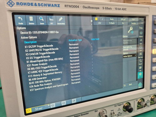 Used RTM3000 RTM3K-54PK, RTM3004, Full options , 500MHz 4CH Oscilloscope, RS - Product Image