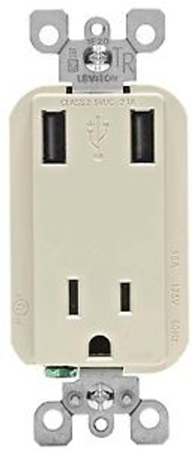 Leviton T5630-T Usb Charger Outlet/Tamper-Resistant Receptacle 15Amp 8 Pack