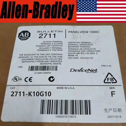 New NEW 2711-K10G10 PanelView 1000 AB 2711K10G10 Ser A Rev J FRN 4.10 AB PLC 1PC US - Product Image